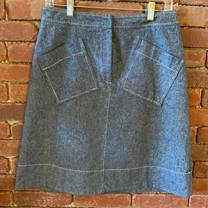 Linen and Cotton Denim Skirt